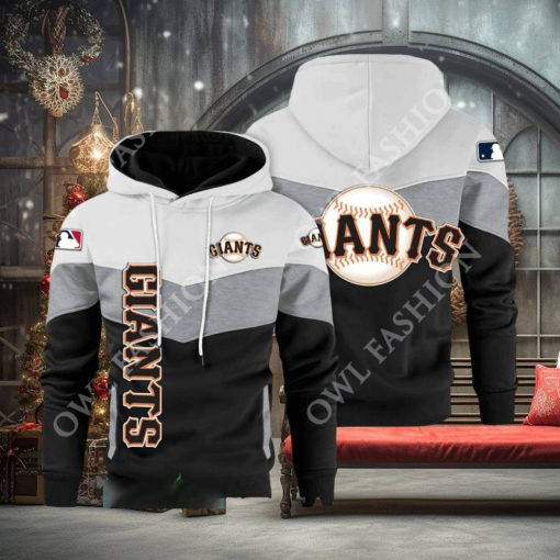 Baseball San Francisco Giants Team MLB Black White Printed Hoodie