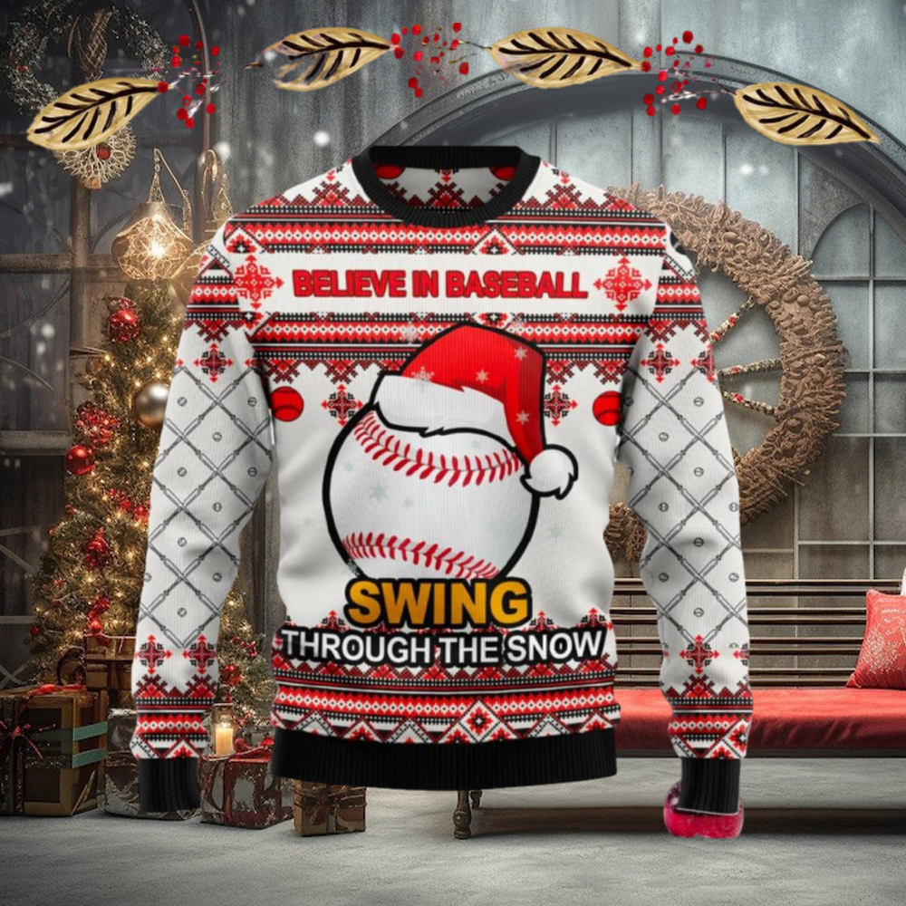 Baseball Swing Through Snow Ugly Christmas Sweater New For Men And Women Gift Holidays Christmas Baseball Swing Through Snow Ugly Christmas Sweater New For Men And Women Gift Holidays Christmas