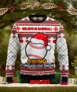 Baseball Swing Through Snow Ugly Christmas Sweater New For Men And Women Gift Holidays Christmas