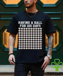 Baseball T shirt, Having A Ball For 100 Days, Back To School Gift For Baseball Lovers, Baseball Tees