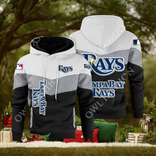 Baseball Tampa Bay Rays Team MLB Black White Printed Hoodie