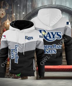 Baseball Tampa Bay Rays Team MLB Black White Printed Hoodie