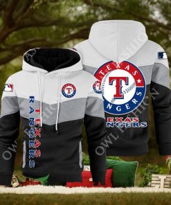 Baseball Texas Rangers Team MLB Black White Printed Hoodie