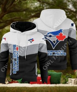 Baseball Toronto Blue Jays Team MLB Black White Printed Hoodie