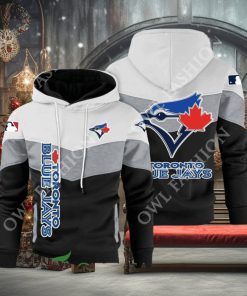 Baseball Toronto Blue Jays Team MLB Black White Printed Hoodie