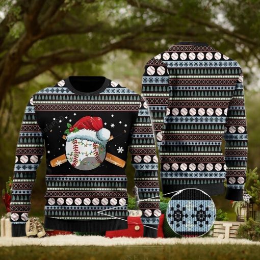 Baseball Ugly Christmas Sweater, All Over Print Sweatshirt, Ugly Sweater