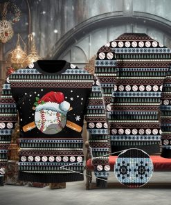 Baseball Ugly Christmas Sweater, All Over Print Sweatshirt, Ugly Sweater