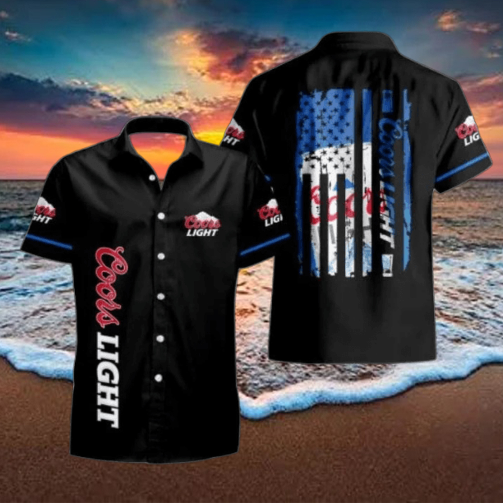 Basic Coors Light Hawaiian Shirt US Flag In The Dark Basic Coors Light Hawaiian Shirt US Flag In The Dark