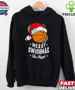 Basketball And Santa Hat From M Squad Merry Christmas 2024 Swishmas Shirt