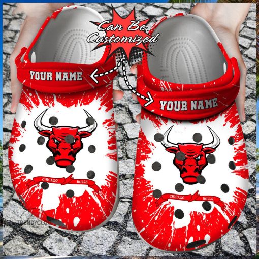 Basketball Chicago Bulls Fan Tribute Personalized Team Inspired Clog Shoes