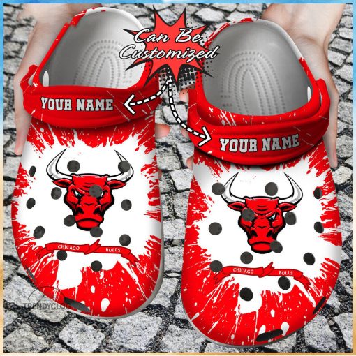 Basketball Chicago Bulls Fan Tribute Personalized Team Inspired Clog Shoes