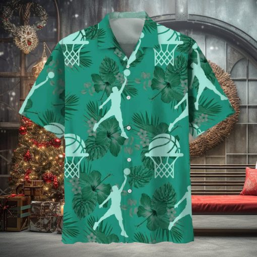 Basketball Kelly Green Hawaiian Shirt