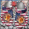 Basketball Personalized Phoenix Suns American Flag Breaking Wall Clog Shoes