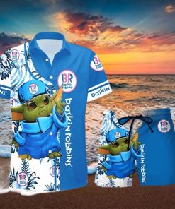 Baskin Robbins Baby Yoda Hawaiian Shirt And Shorts Gift Hawaiian hoodie, sweater, longsleeve, shirt v-neck, t-shirt