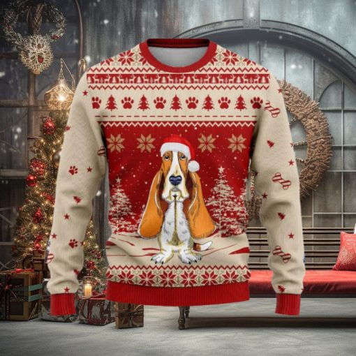 Basset Hound Christmas Winter Ugly Sweater Gift For Dog Lover, Funny Christmas