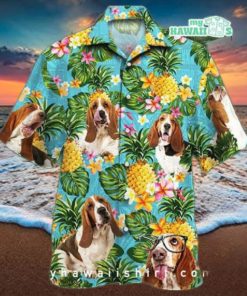 Basset Hound Dog Pineapple Hawaiian Shirt