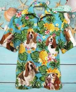 Basset Hound Dog Pineapple Hawaiian Shirt