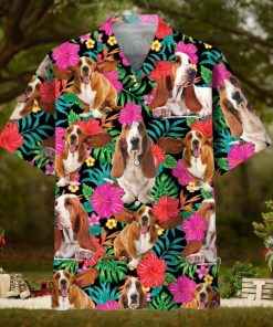 Basset Hound Flowers Hawaiian Shirt