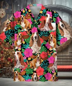 Basset Hound Flowers Hawaiian Shirt