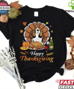Basset Hound Turkey happy Thanksgiving shirt
