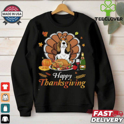 Basset Hound Turkey happy Thanksgiving shirt