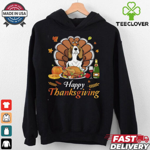 Basset Hound Turkey happy Thanksgiving shirt