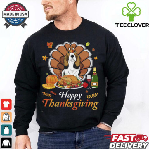 Basset Hound Turkey happy Thanksgiving shirt