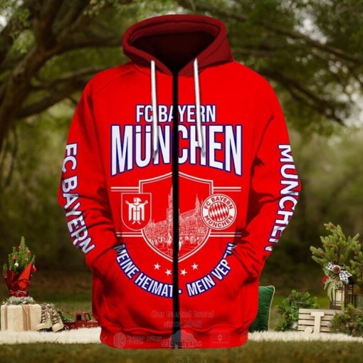 Bayern Munich Red Mia San Mia Zip Up Hoodie