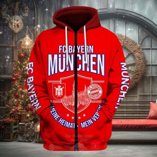 Bayern Munich Red Mia San Mia Zip Up Hoodie