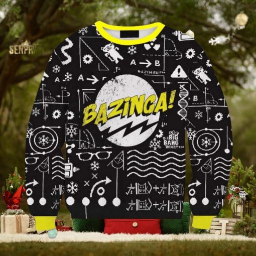 Bazinga The Big Bang Theory Wiki Doodle Knitted Ugly Sweater