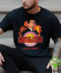 Threat level midnight Steve Carrell Check please vintage poster shirt 3 Threat level midnight Steve Carrell Check please vintage poster shirt