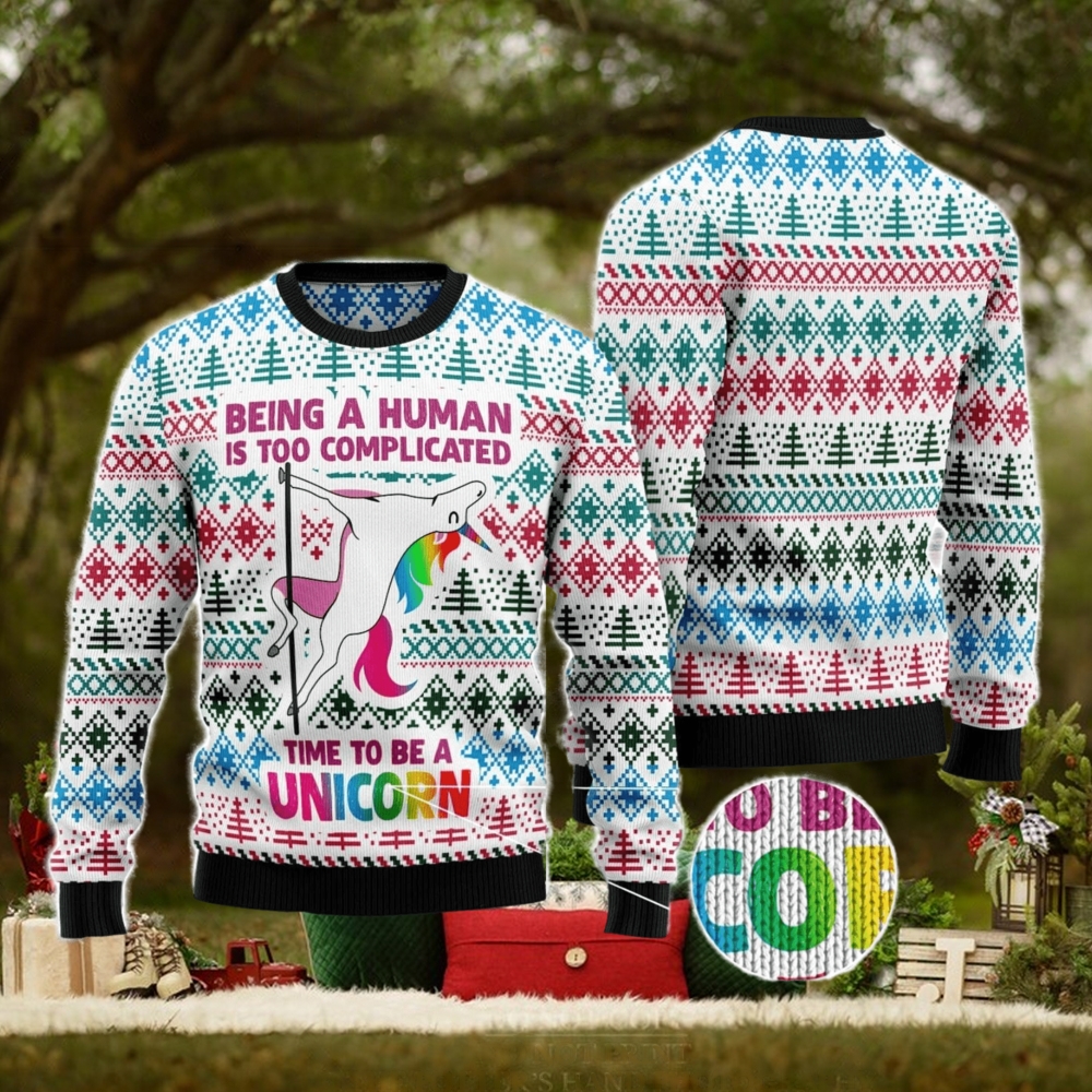 Be A Unicorn Ugly Christmas Sweater AOP All Over Printed Sweater Be A Unicorn Ugly Christmas Sweater AOP All Over Printed Sweater