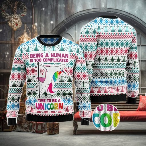 Be A Unicorn Ugly Christmas Sweater AOP All Over Printed Sweater