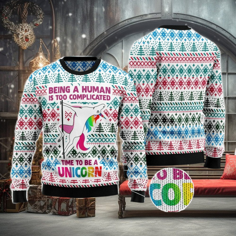 Be A Unicorn Ugly Christmas Sweater AOP All Over Printed Sweater Be A Unicorn Ugly Christmas Sweater AOP All Over Printed Sweater