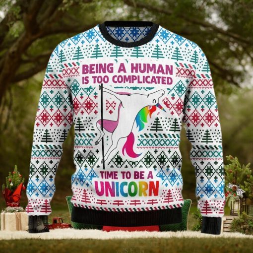 Be A Unicorn Ugly Christmas Sweater, All Over Print Sweatshirt, Ugly Sweater