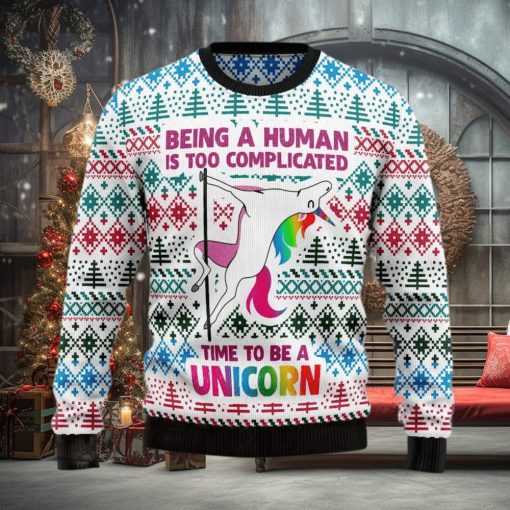 Be A Unicorn Ugly Christmas Sweater, All Over Print Sweatshirt, Ugly Sweater