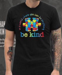 Be Kind In A World Where You Can Be Anything Autism Awareness T Shirt