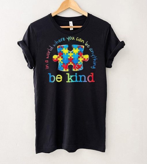 Be Kind In A World Where You Can Be Anything Autism Awareness T Shirt