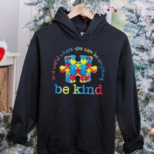 Be Kind In A World Where You Can Be Anything Autism Awareness T Shirt