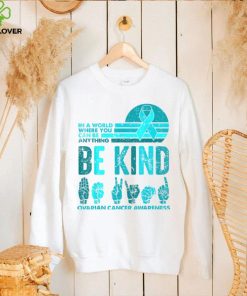 Be Kind Retro Vintage Ovarian Cancer Awareness Kindness Gift T Shirt