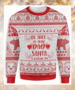 Be Nice To Your Dad Seamless Pattern With Polar Bear Sweater For Men And Women All Over Print Sweater Christmas Gift 2021