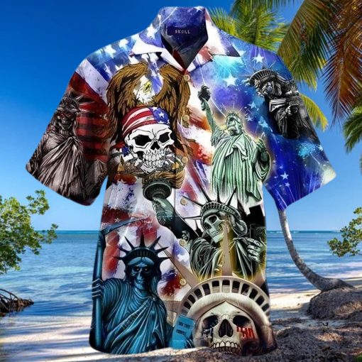 Beach Shirt Get Here Hawaiian Aloha Shirts Liberty Skull