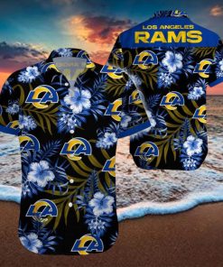 Beach Shirt Los Angeles Rams Tropical 3D Hawaiian Shirt Big Fans Gift