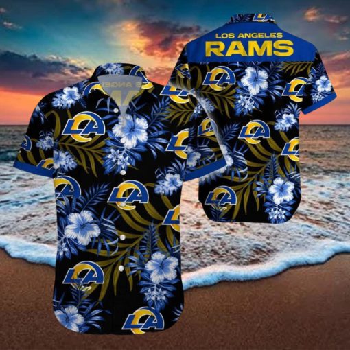 Beach Shirt Los Angeles Rams Tropical 3D Hawaiian Shirt Big Fans Gift