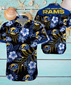 Beach Shirt Los Angeles Rams Tropical 3D Hawaiian Shirt Big Fans Gift