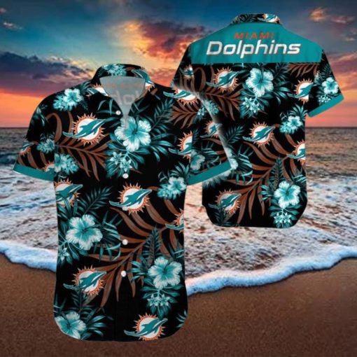 Beach Shirt Miami Dolphins Tropical 3D Hawaiian Shirt Big Fans Gift