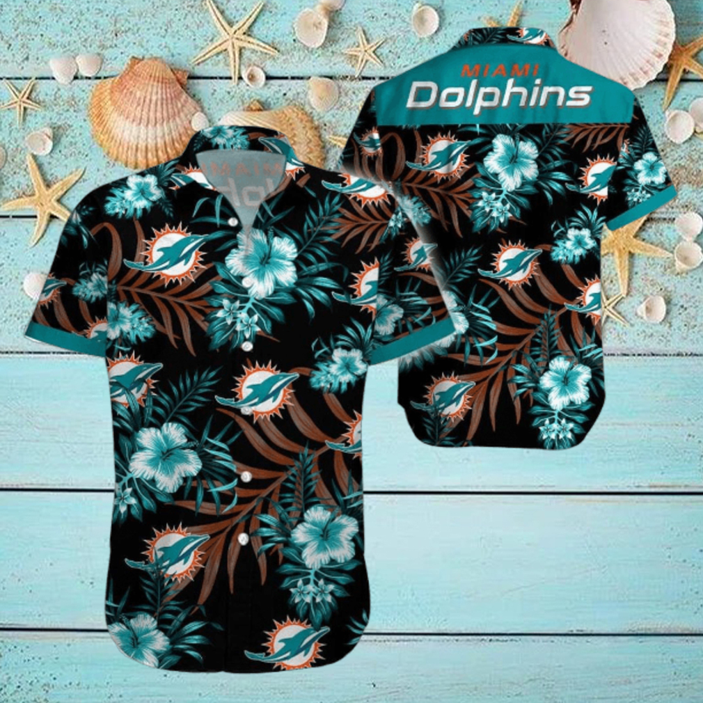 Beach Shirt Miami Dolphins Tropical 3D Hawaiian Shirt Big Fans Gift Beach Shirt Miami Dolphins Tropical 3D Hawaiian Shirt Big Fans Gift