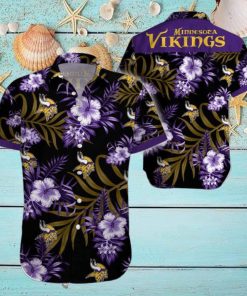 Beach Shirt Minnesota Vikings 3D Printing Hawaiian Shirt NFL Shirt For Fans