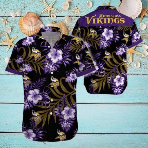 Beach Shirt Minnesota Vikings 3D Printing Hawaiian Shirt NFL Shirt For Fans