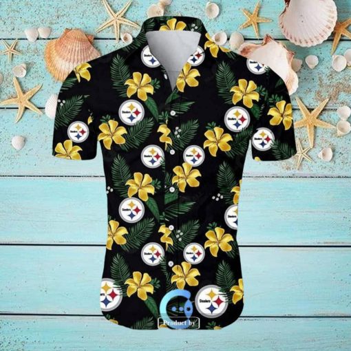 Beach Shirt NFL Pittsburgh Steelers Tropical Flower Hawaiian Shirt